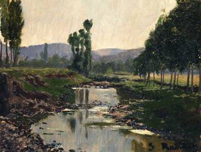 'Paisatge amb rierol', de Santiago Rusiñol, uno de los parajes que pintó durante la excursión.