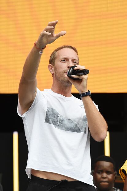 Chris Martin tampoco se perdió el evento contra la pobreza al que asistieron miles de personas.