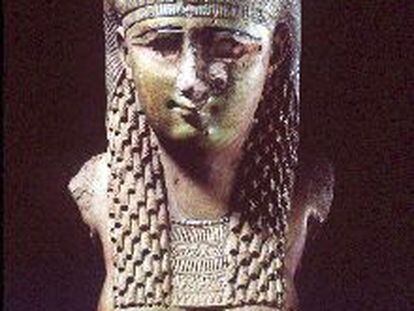 Un busto de Cleopatra que se exhibe en el Museo Británico.