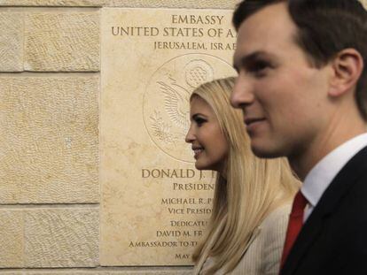 Ivanka Trump y Jared Kushner, el pasado lunes en Jerusalén durante la inauguración de la nueva Embajada estadounidense