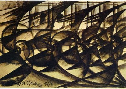 'Velocidad de automóvil' (1913) de Giacomo Balla.