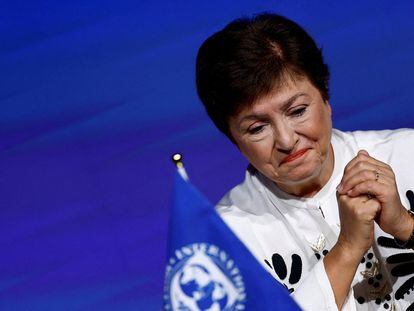 La directora gerente del FMI, Kristalina Georgieva, en una imagen de la asamblea de otoño de la institución celebrada en Marrakech.