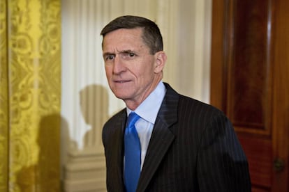 Imagen del 22 de enero de 2017 de Michael Flynn en la Casa Blanca.