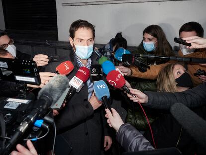 El diputado de la formación regionalista Sergio Sayas en la sede de UPN, el pasado 7 de febrero, en Pamplona.