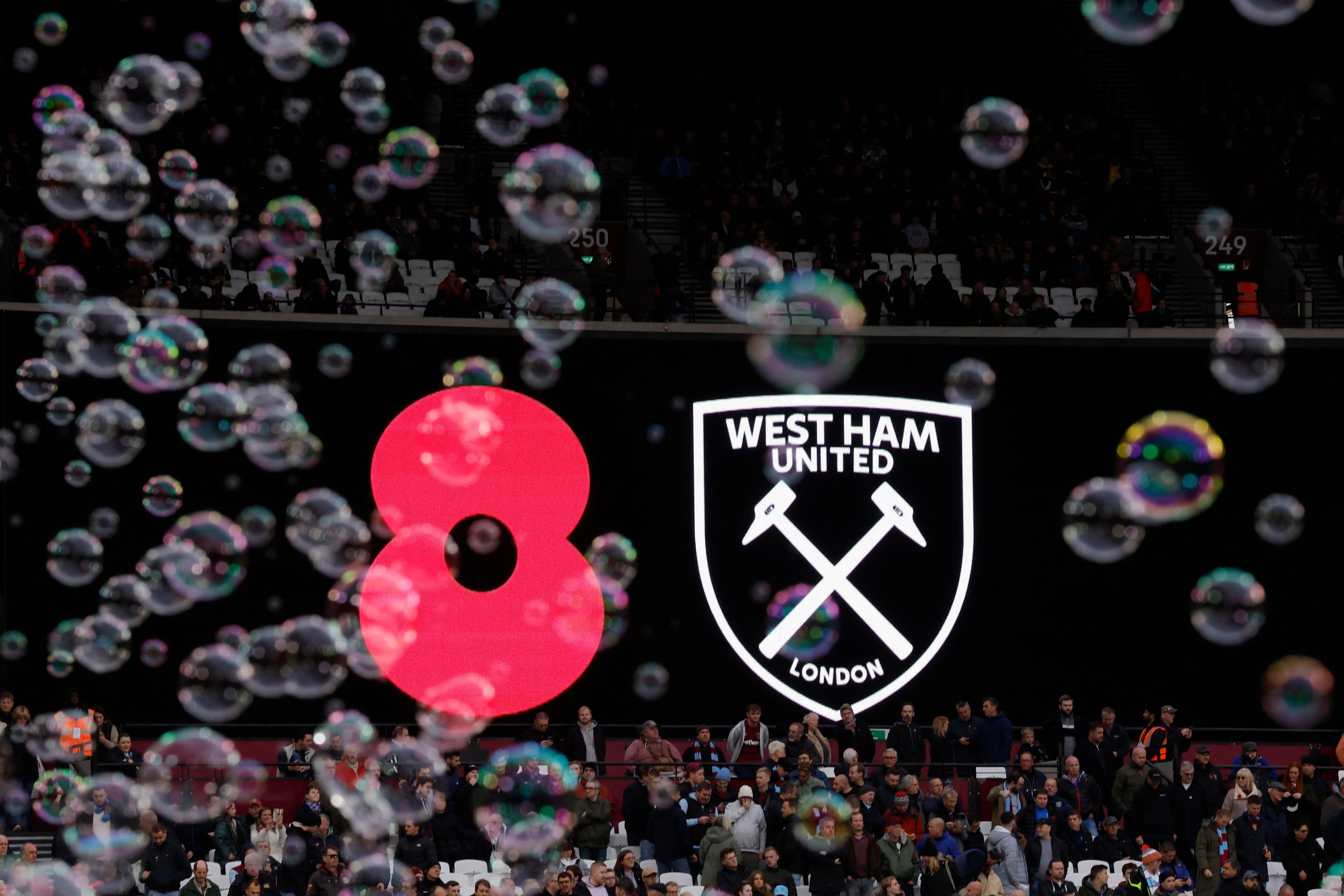 Momento previo a un partido del West Ham como local.