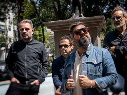 Jordi Roig, Oriol Bonet, Julián Saldarriaga y Santi Balmes, integrantes de Love of Lesbian, el pasado miércoles en México.
