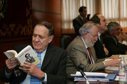 Ramón Tamames, durante la celebración del homenaje en la Universidad Autónoma de Madrid.