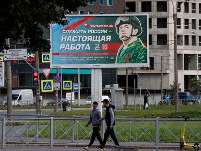 Cartel a favor de la guerra en San Petersburgo, Rusia