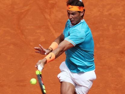 Rafael Nadal, durante el partido ante Auger-Aliassime.