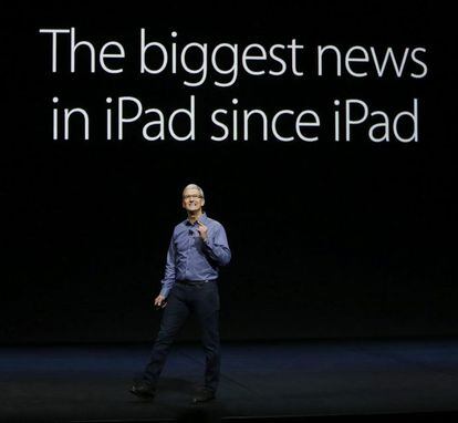 El consejero delegado de Apple, Tim Cook, presenta el nuevo Ipad Pro.