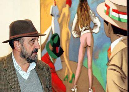 El pintor, durante la presentación de una de sus exposiciones en Sevilla en 1998.