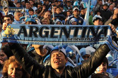 Aficionados argentinos en Buenos Aires.