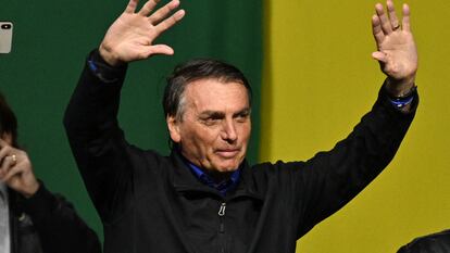 El presidente Jair Bolsonaro, en un mitin esta semana.
