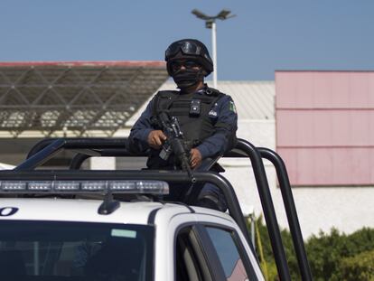 Un agente de la Secretaría de Seguridad Ciudadana y Justicia Cívica de Nuevo León.