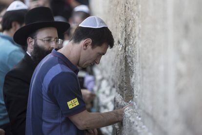 Messi, en el Muro de las Lamentaciones.