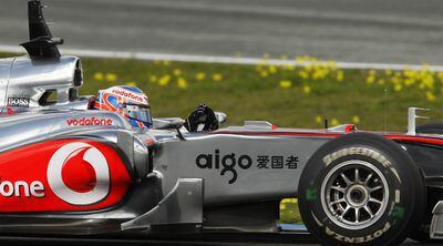 Button, ayer durante la sesión de entrenamientos de Jerez.