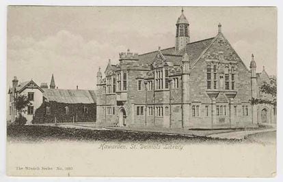 Vista del edificio de la Gladstone's Library, de Douglas, recién construido en 1902. |