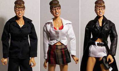 A la izquierda, Palin gobernadora; en el centro, colegiala <i>sexy,</i> y a la derecha, heroína.