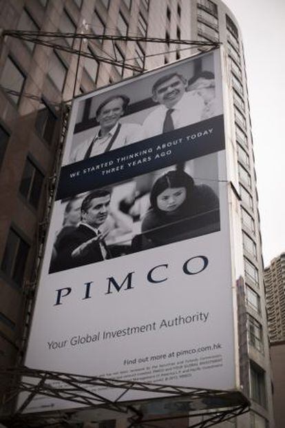 Cartel publicitario de Pimco en Hong Kong con Gross y El Erian
