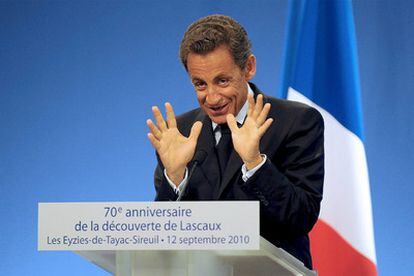 El presidente Nicolas Sarkozy, en un acto oficial el pasado domingo.