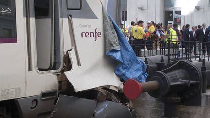 Accidente de tren en la estacion de Francia de Barcelona