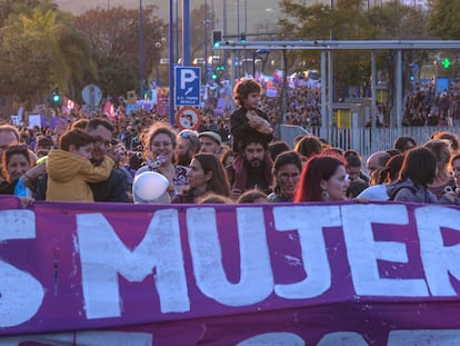 Manifestación por el Día de la Mujer, ayer en Sevilla.