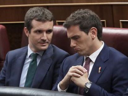 Ciudadanos y Vox niegan en las Cortes la alianza que persigue Pablo Casado para las elecciones  “No hay oposición de coalición”