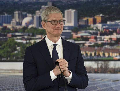 Tim Cook, CEO de Apple, durante una reciente visita a Reno (Nevada).