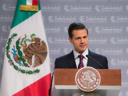 Enrique Pe&ntilde;a Nieto, en una cumbre de negocios en Puebla