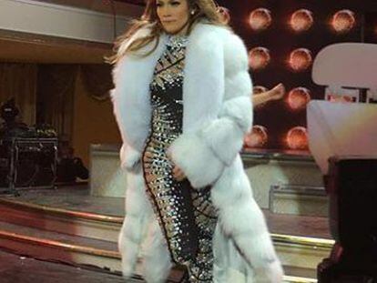 Jennifer Lopez, durante su show en la boda.