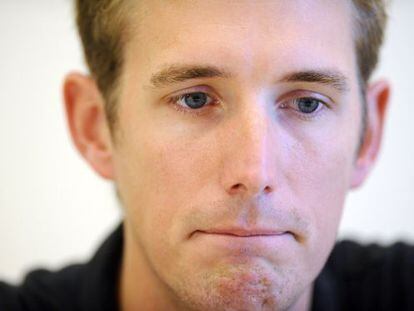 Andy Schleck, este jueves en un momento de la rueda de prensa.