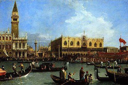 <i>El Bucentauro, de regreso en el muelle el día de la Ascensión</i>, del pintor veneciano Canaletto.