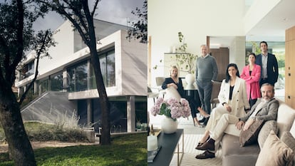 Una vivienda en La Moraleja y, a la derecha, los miembros de la empresa La Moraleja Homes.