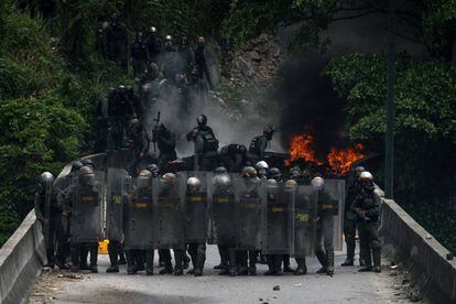 La Guardia Nacional Bolivariana este martes en Caracas.