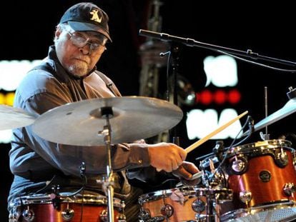 El baterista Jimmy Cobb durante una actuaci&oacute;n en el Festival de Jazz de Vitoria.