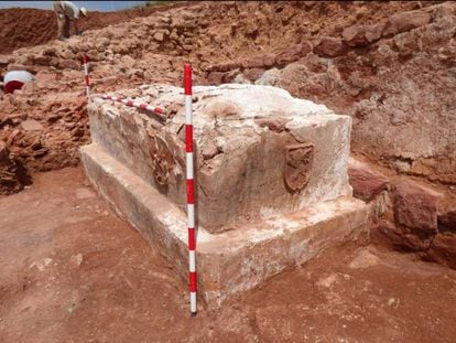 Sepulcro de los Los Leones hallado durante las excavaciones en Montiel.