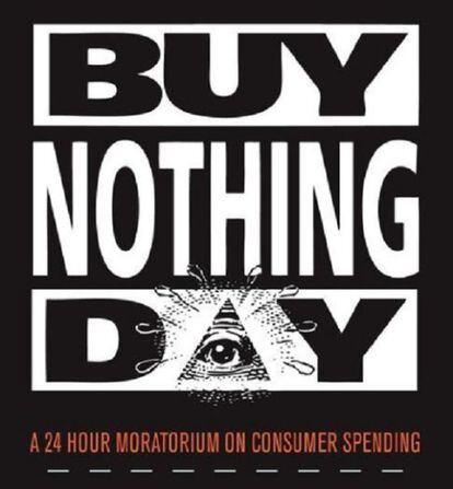 Póster publicitario del Buy Nothing Day.