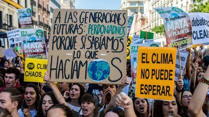 Manifestación contra el cambio climático en Madrid.