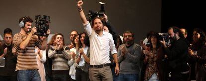 Pablo Iglesias en la asamblea ciudadana de Podemos, el pasado noviembre. 