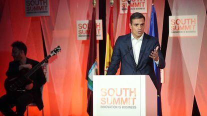 Pedro Sanchez, durante su discurso en la clausura del South Summit 18.