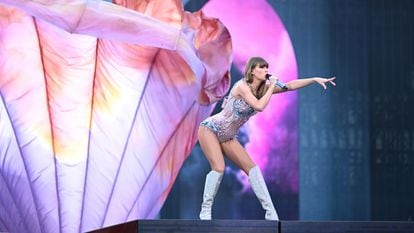 La cantante Taylor Swift durante un concierto de su última gira en Melbourne, Australia