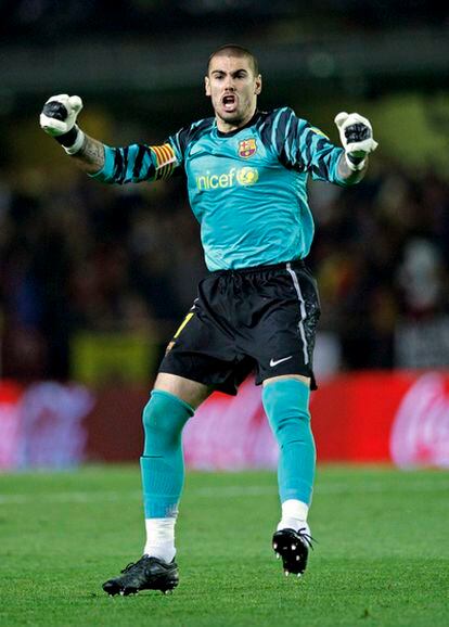 Valdés, durante el partido frente al Villarreal.