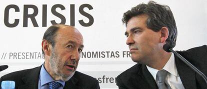 Rubalcaba y Arnaud Montebourg, hoy.