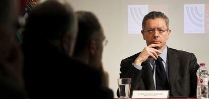 El ministro de Justicia, Alberto Ruiz-Gallard&oacute;n, en un acto del 22 de noviembre en Madrid.