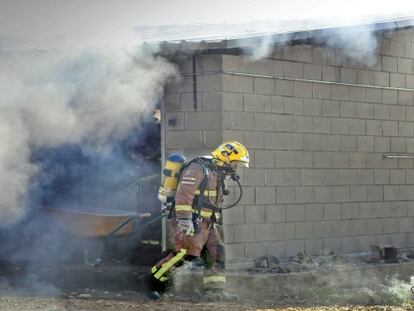 Los bomberos, en la zona.