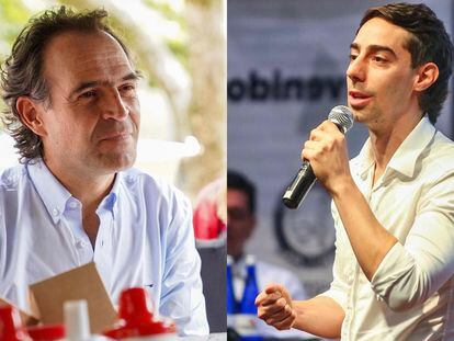 El exalcalde Federico Gutiérrez y el candidato Juan Carlos Upegui en imágenes de sus redes sociales.