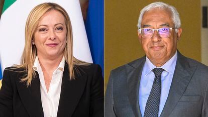 Los primeros ministros de Italia y Portugal, Giorgia Meloni y António Costa, en 2022.