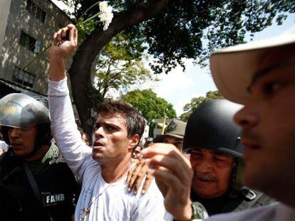 Leopoldo López, el día de su detención.