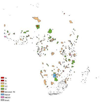 <a href="http://bioval.jrc.ec.europa.eu/APAAT/" target="_blank">Mapa interactivo</a>  de las áreas protegidas de África, en la web de Dopa.