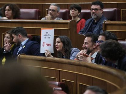 Arrimadas va insinuar al Congrés que la diputada Adriana Lastra només té experiència laboral com a política del PSOE.